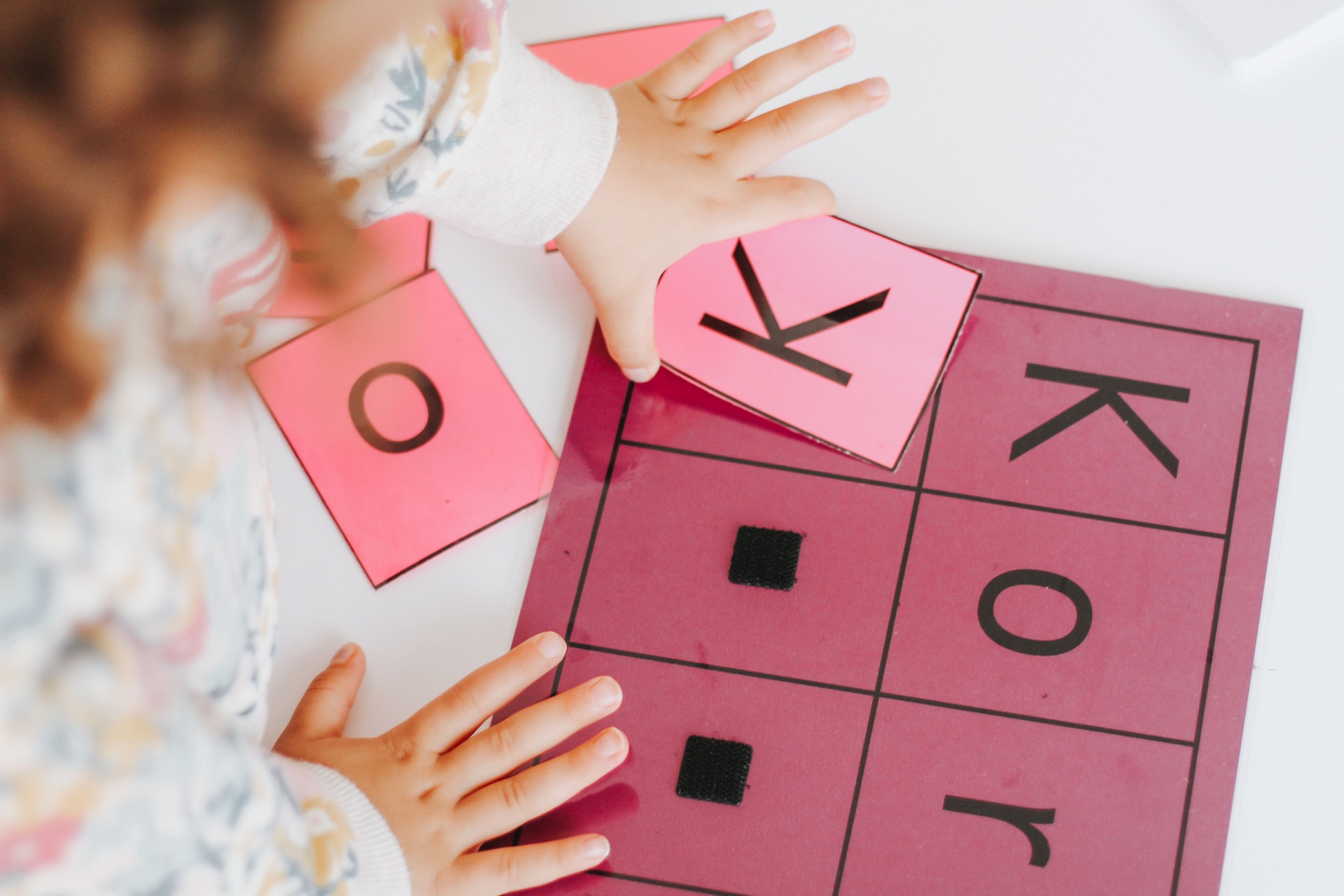 Velcro matching activity in use
